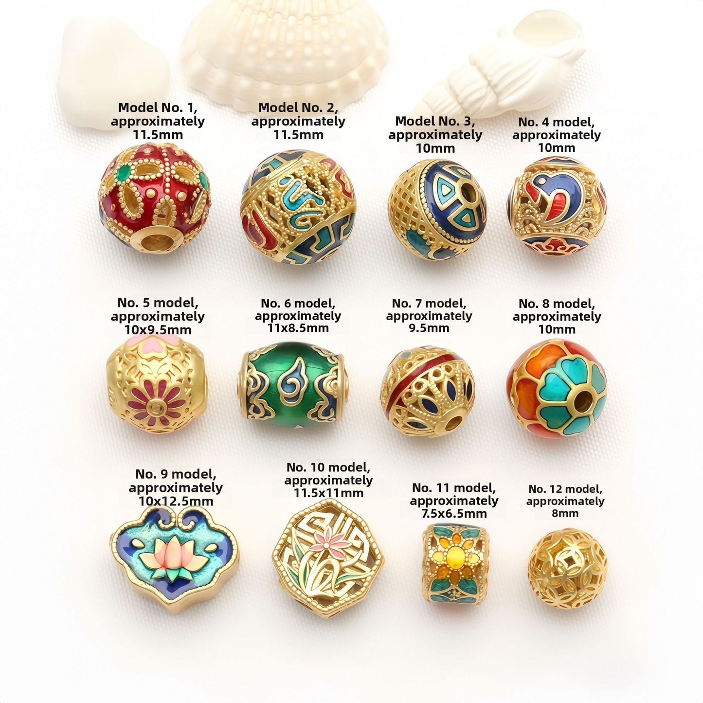 Copper Ball Spacer Bars With Enamel Craft In Gold Featuring Oil Dyeing For Jewelry Accessories