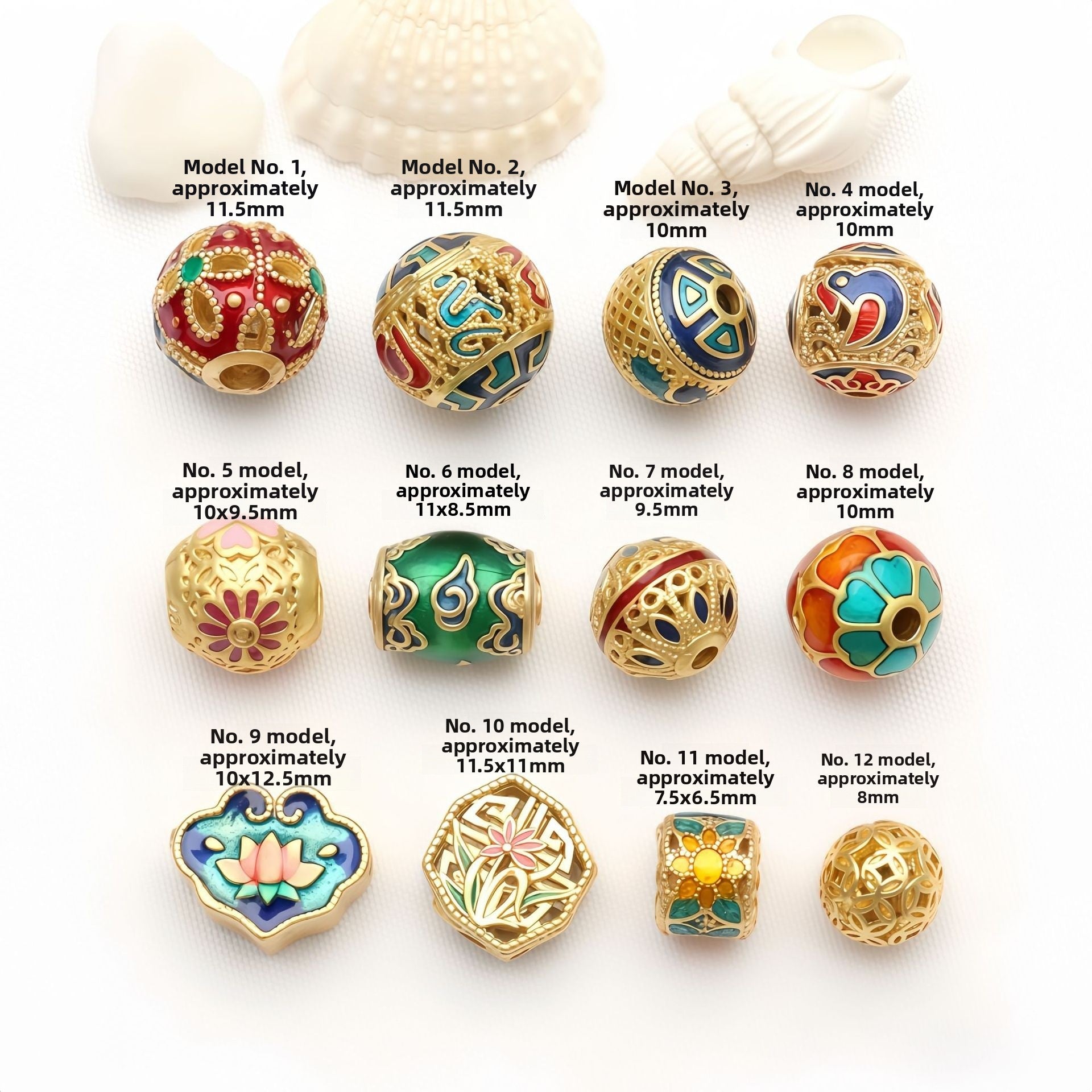Copper Ball Spacer Bars With Enamel Craft In Gold Featuring Oil Dyeing For Jewelry Accessories