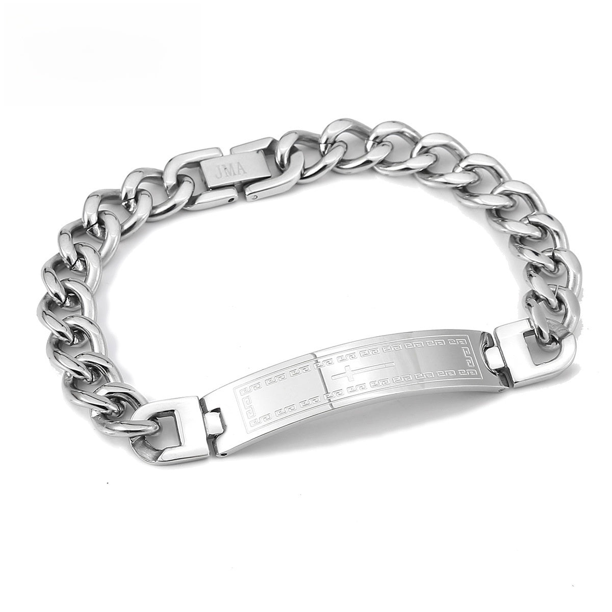 Geometric Men's Bracelet In Titanium Steel With Electroplated Gold Plating Process