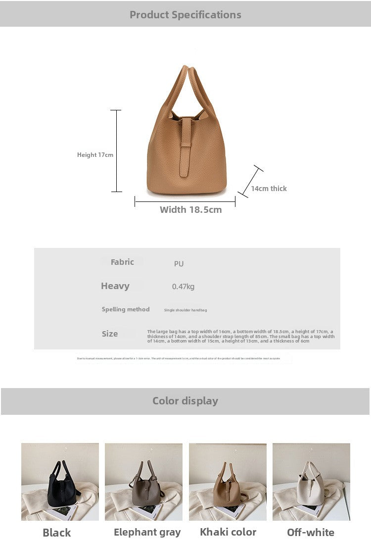 Women’s PU Leather Splicing Bucket Crossbody Bag With Sewing Thread Detail, Perfect For Autumn