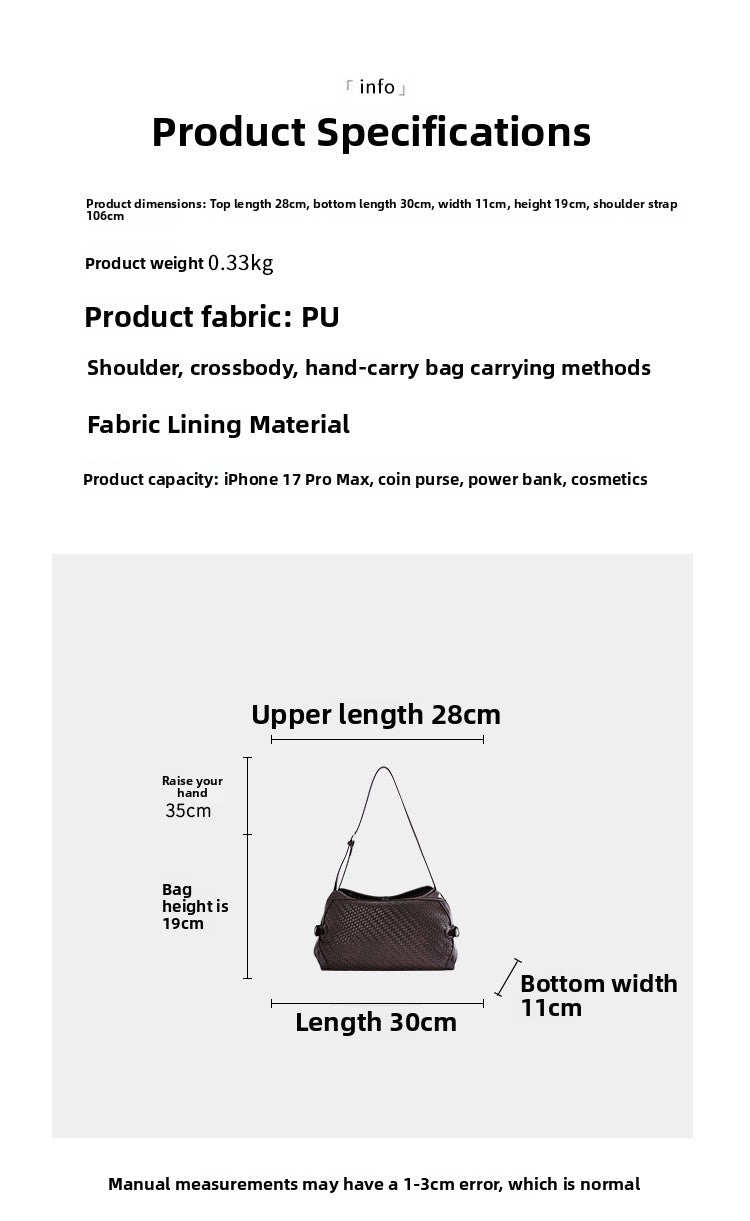 Women’s PU Leather Crossbody Bag In Pillow Shape With Braid Detail And Top Handle, Perfect For Autumn