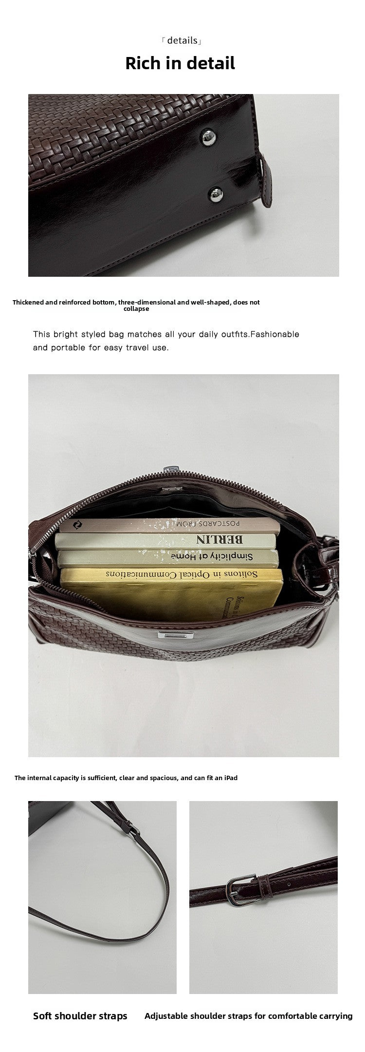 Women’s PU Leather Crossbody Bag In Pillow Shape With Braid Detail And Top Handle, Perfect For Autumn