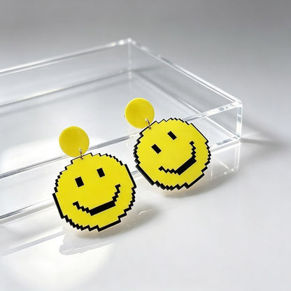 Geometric Three-dimensional Acrylic Stud Earrings In IG Style With 0.01µm Coating Thickness And Titanium Steel Ear Pins For Women
