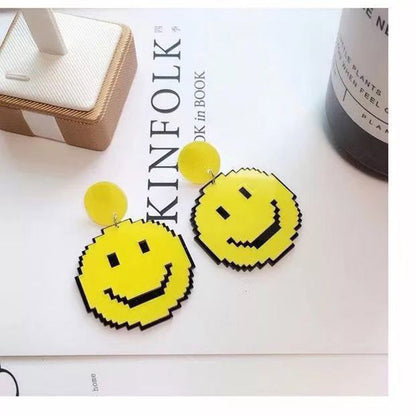 Geometric Three-dimensional Acrylic Stud Earrings In IG Style With 0.01µm Coating Thickness And Titanium Steel Ear Pins For Women