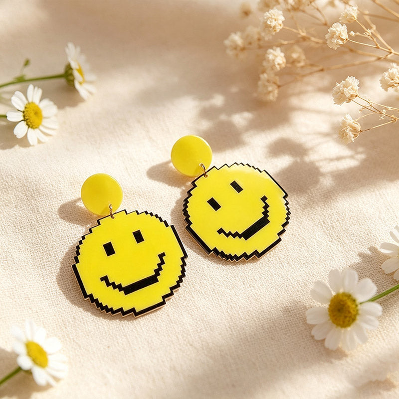 Geometric Three-dimensional Acrylic Stud Earrings In IG Style With 0.01µm Coating Thickness And Titanium Steel Ear Pins For Women