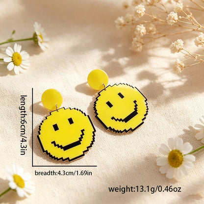 Geometric Three-dimensional Acrylic Stud Earrings In IG Style With 0.01µm Coating Thickness And Titanium Steel Ear Pins For Women