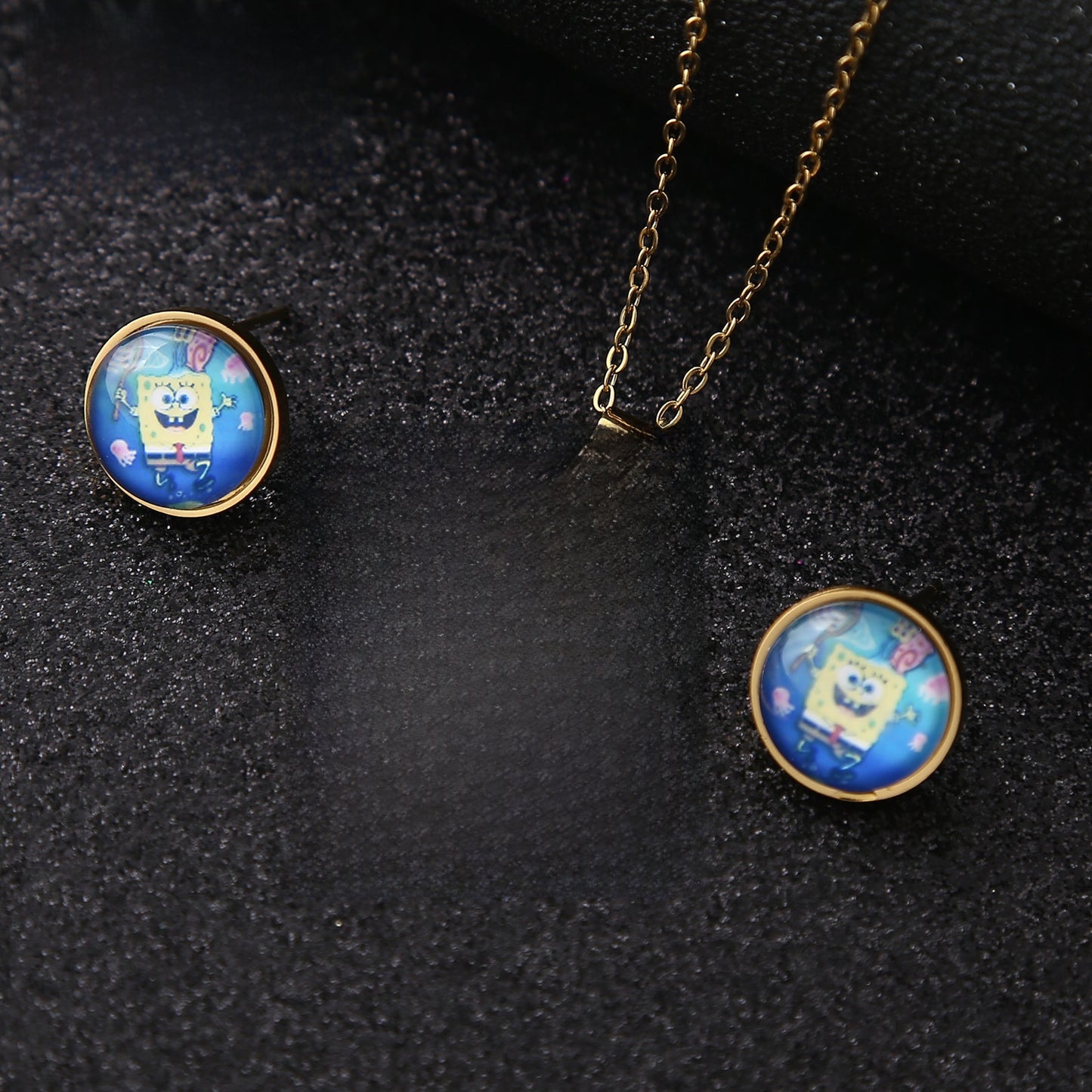 Cartoon Style Pendant Set In 304 Stainless Steel With 18K Real Gold Electroplated Finish