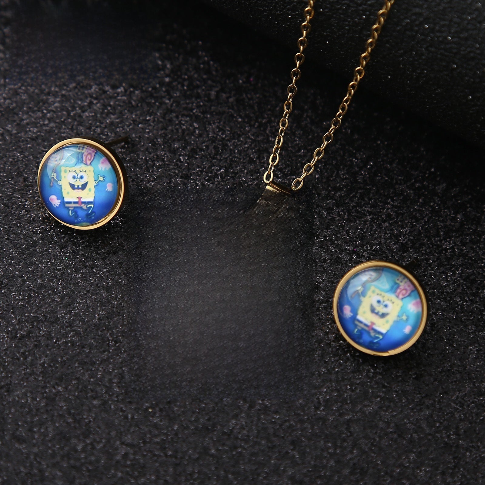 Cartoon Style Pendant Set In 304 Stainless Steel With 18K Real Gold Electroplated Finish
