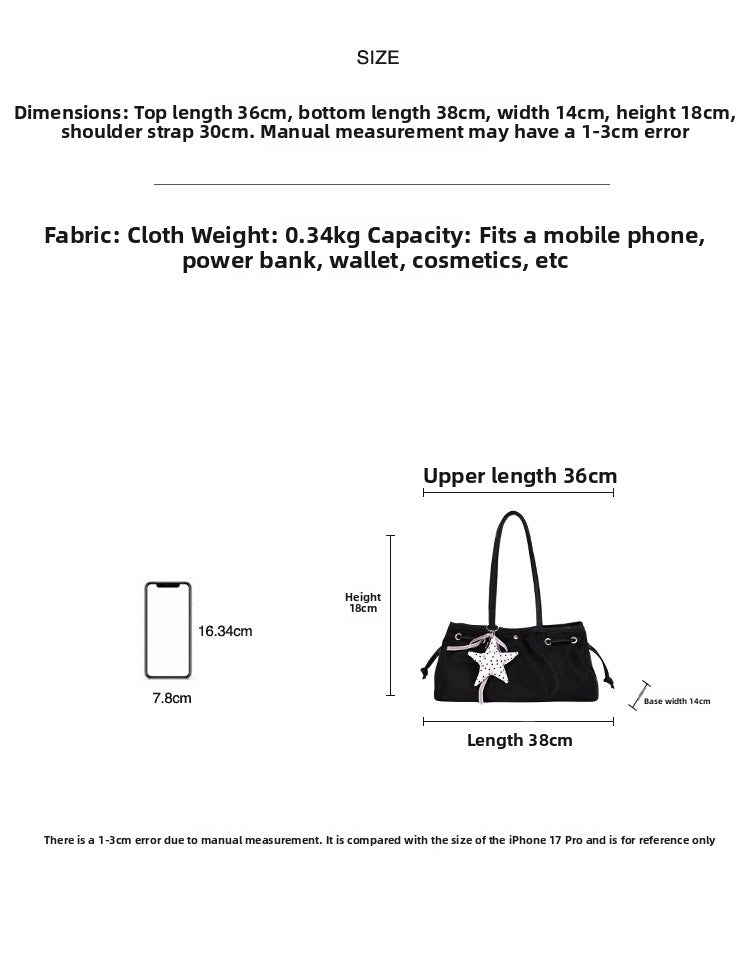 Women’s Square Splicing Tote Bag With Sewing Thread Detail, Made Of Polyester, Featuring Single Shoulder Strap