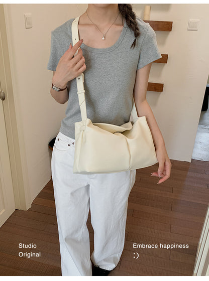 Square PU Leather Shoulder Bag For Women Featuring Sewing Thread Detail And Single Shoulder Strap, Ideal For Summer