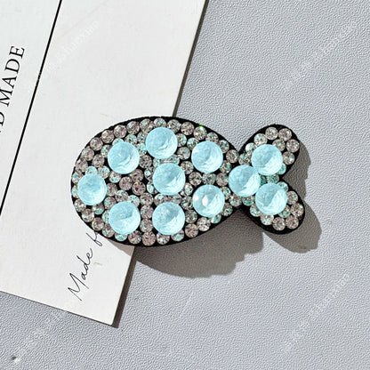 Original Design Fish BB Clips Hairpin For Women With Rhinestones In Purple