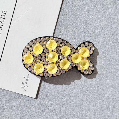 Original Design Fish BB Clips Hairpin For Women With Rhinestones In Purple