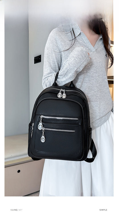 Women’s PU Sewing Thread Backpack, Wear-Resistant Design, Perfect For Summer Use