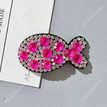 Original Design Fish BB Clips Hairpin For Women With Rhinestones In Purple
