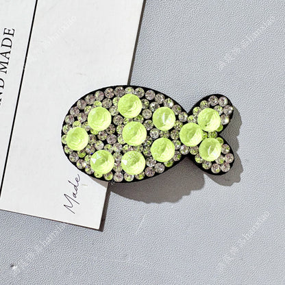Original Design Fish BB Clips Hairpin For Women With Rhinestones In Purple