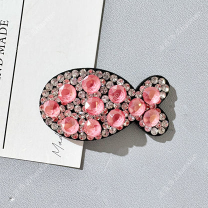 Original Design Fish BB Clips Hairpin For Women With Rhinestones In Purple