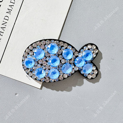 Original Design Fish BB Clips Hairpin For Women With Rhinestones In Purple