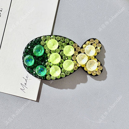 Original Design Fish BB Clips Hairpin For Women With Rhinestones In Purple
