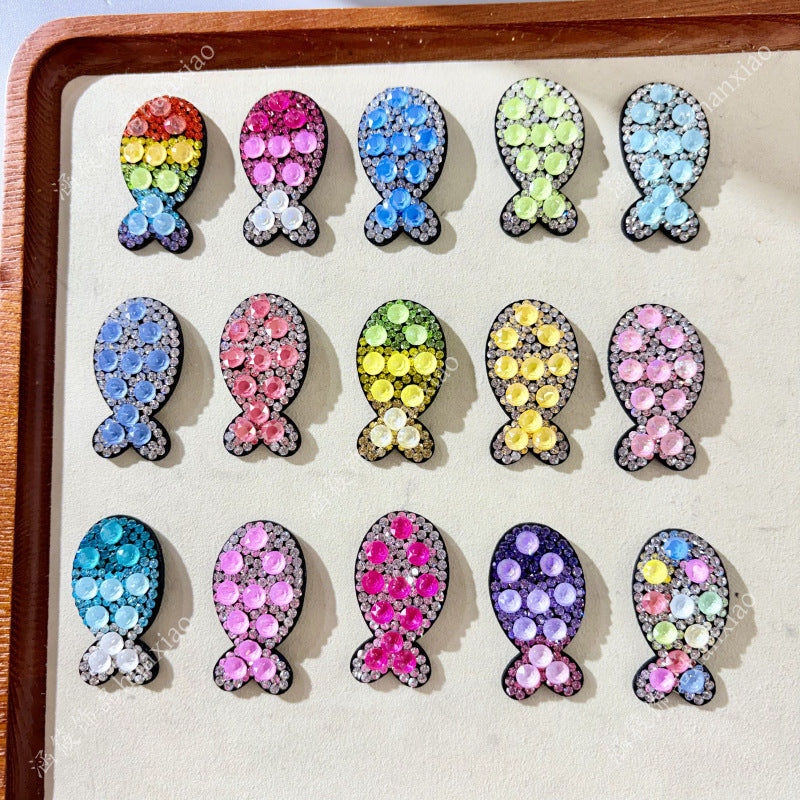 Original Design Fish BB Clips Hairpin For Women With Rhinestones In Purple