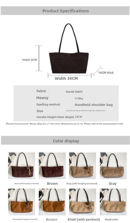 Women’s Splicing Square Tote Bag With Sewing Thread Design, Single Shoulder Strap Underarm Bag For Autumn And Winter