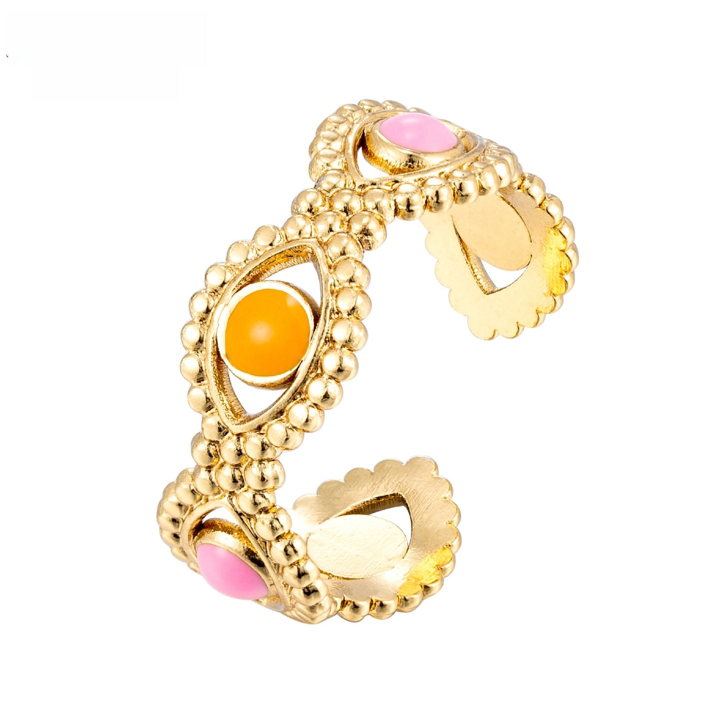 Metal Jewelry Accessory In Gold Featuring Enamel Craftsmanship