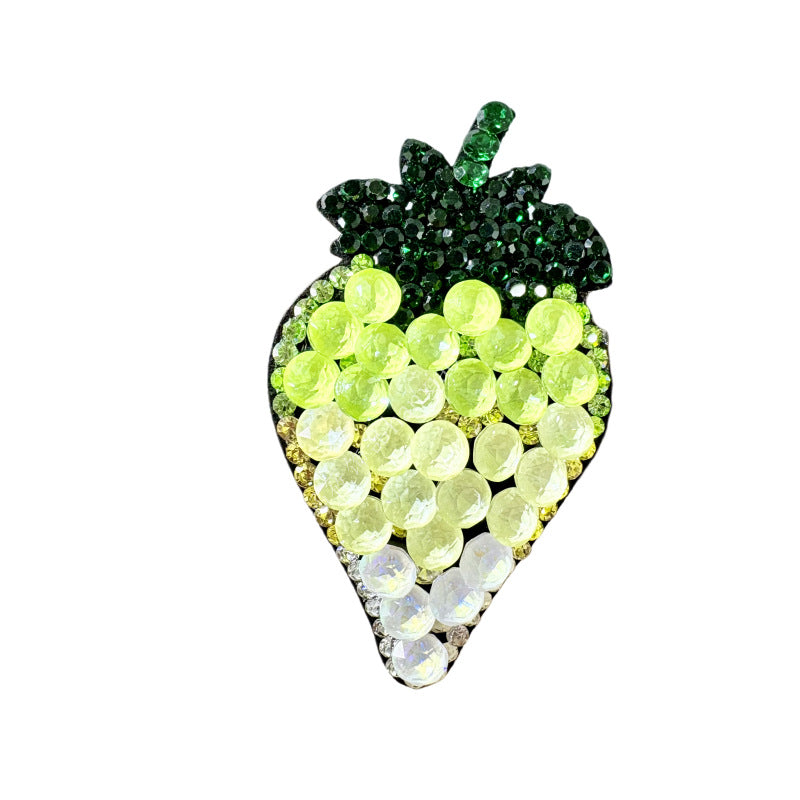 Original Design Strawberry Hairpin For Women With Rhinestones In Natural Pink