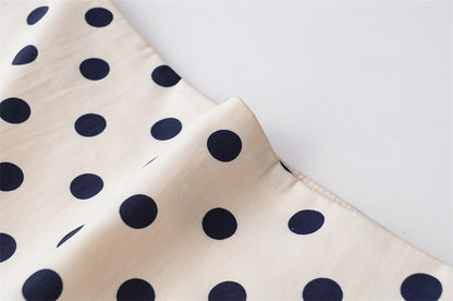 Polka Dots Streetwear Slim Straight Skirt In Polyester With Mid Waist For Spring