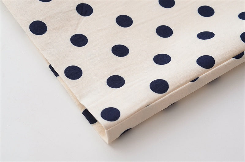 Polka Dots Streetwear Slim Straight Skirt In Polyester With Mid Waist For Spring