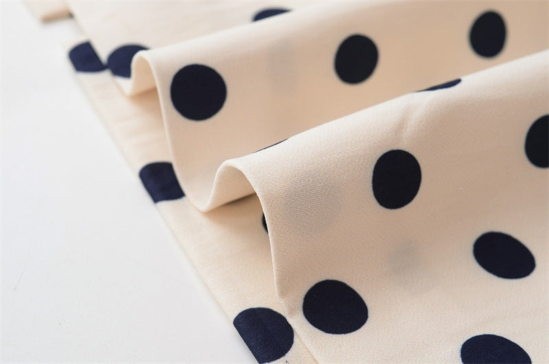 Polka Dots Streetwear Slim Straight Skirt In Polyester With Mid Waist For Spring
