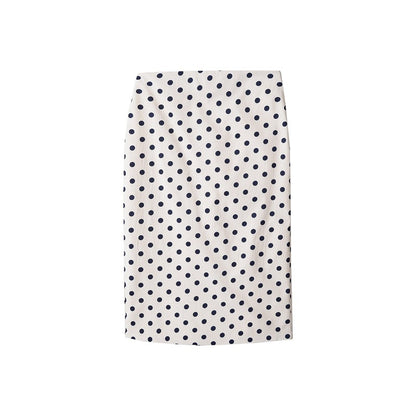 Polka Dots Streetwear Slim Straight Skirt In Polyester With Mid Waist For Spring