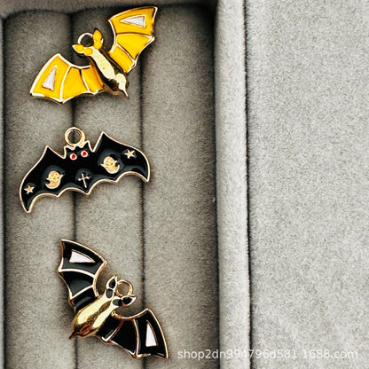 Electroplated Alloy Bat Pendant, Halloween Themed Jewelry Making Accessory