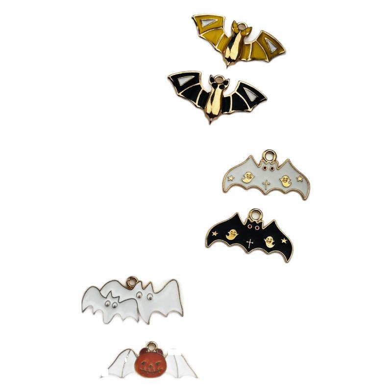 Electroplated Alloy Bat Pendant, Halloween Themed Jewelry Making Accessory