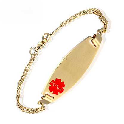 Quadrilateral ID Bracelet In Stainless Steel With Titanium Steel Chain, Unisex Design, Steel Color