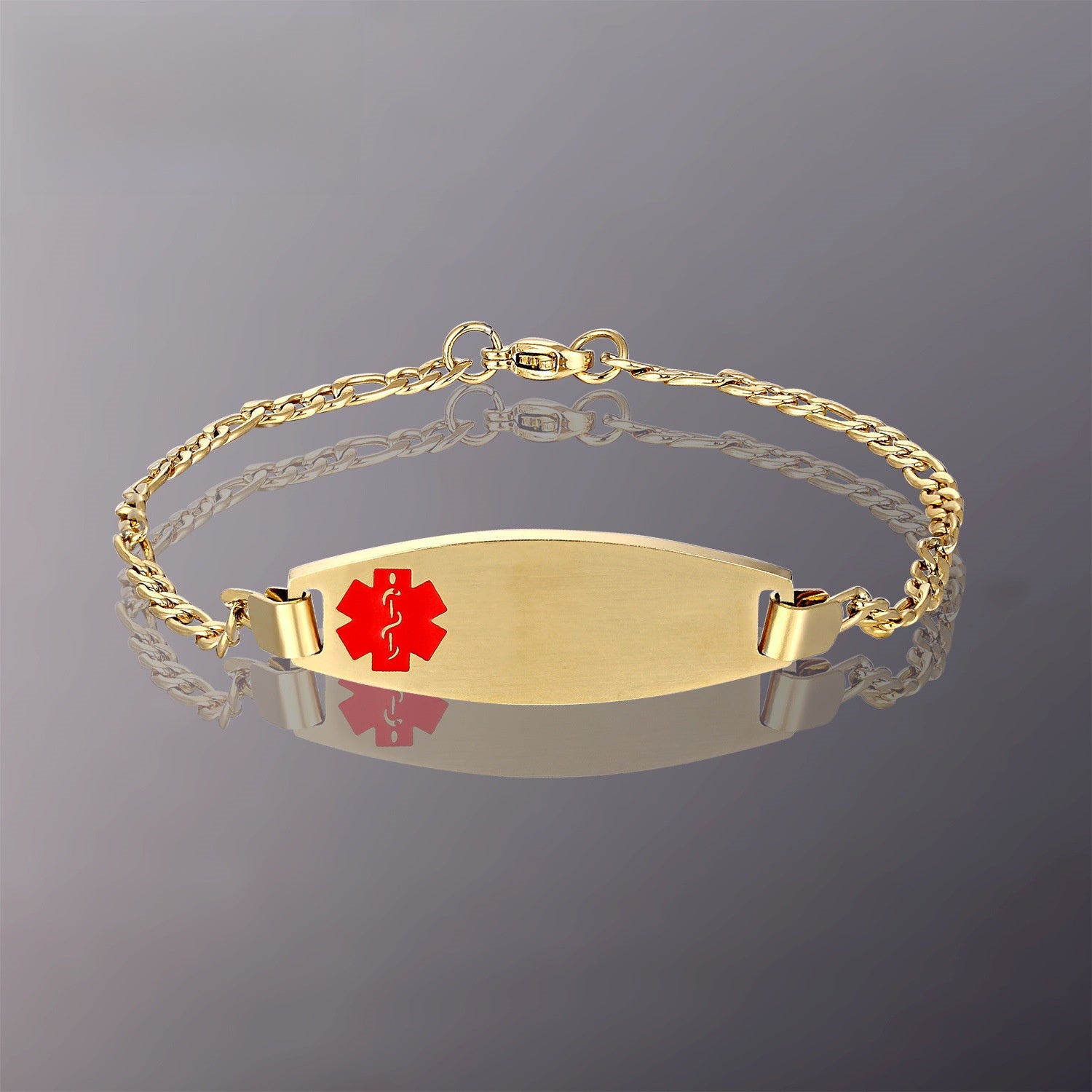 Quadrilateral ID Bracelet In Stainless Steel With Titanium Steel Chain, Unisex Design, Steel Color