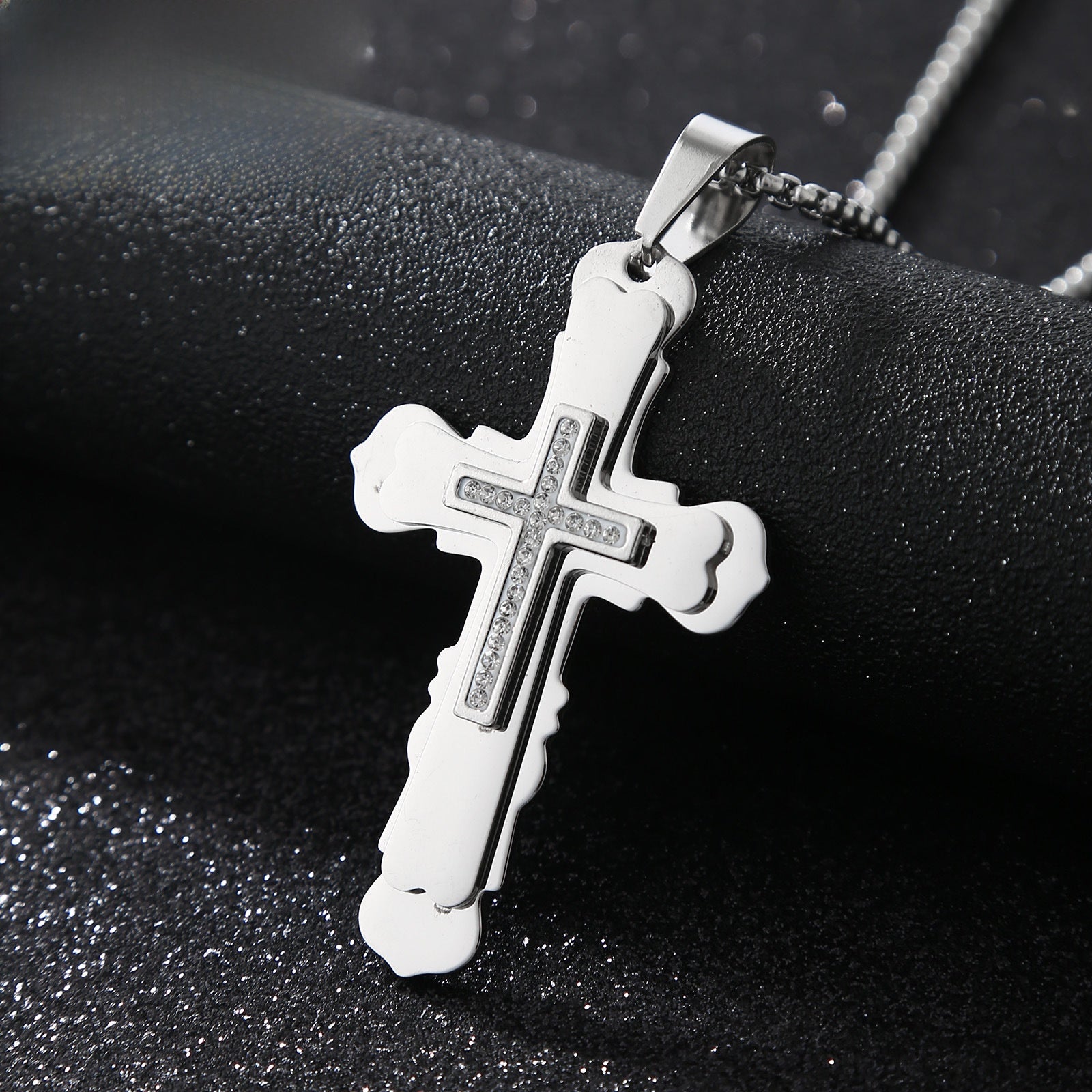 Polished 304 Stainless Steel Quadrilateral Pendant For Men In Steel Color, Perfect For Summer