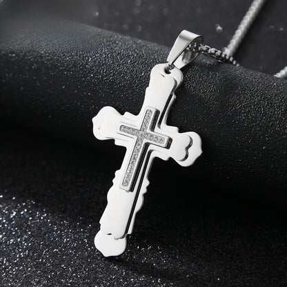 Polished 304 Stainless Steel Quadrilateral Pendant For Men In Steel Color, Perfect For Summer