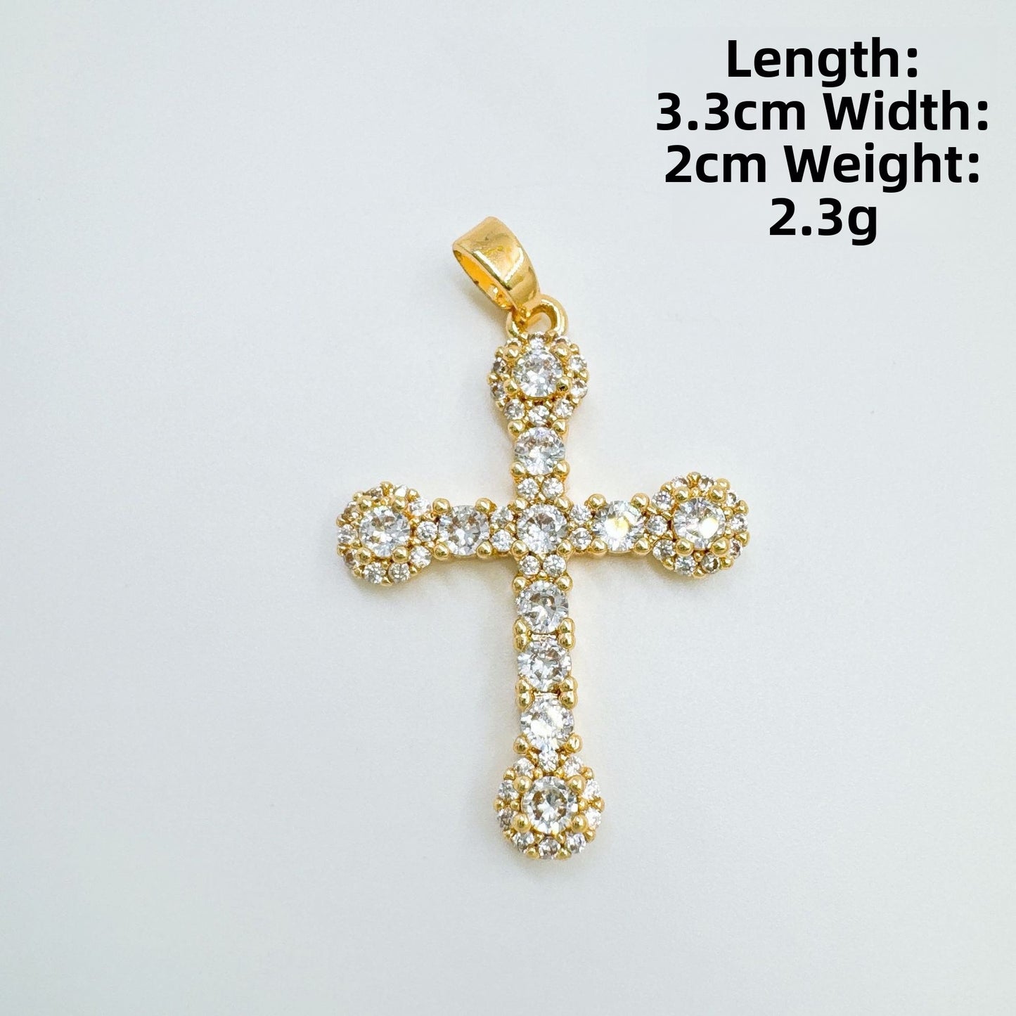 Cross Necklace In Copper With 18K Real Gold Plating Featuring Zircon Inlay