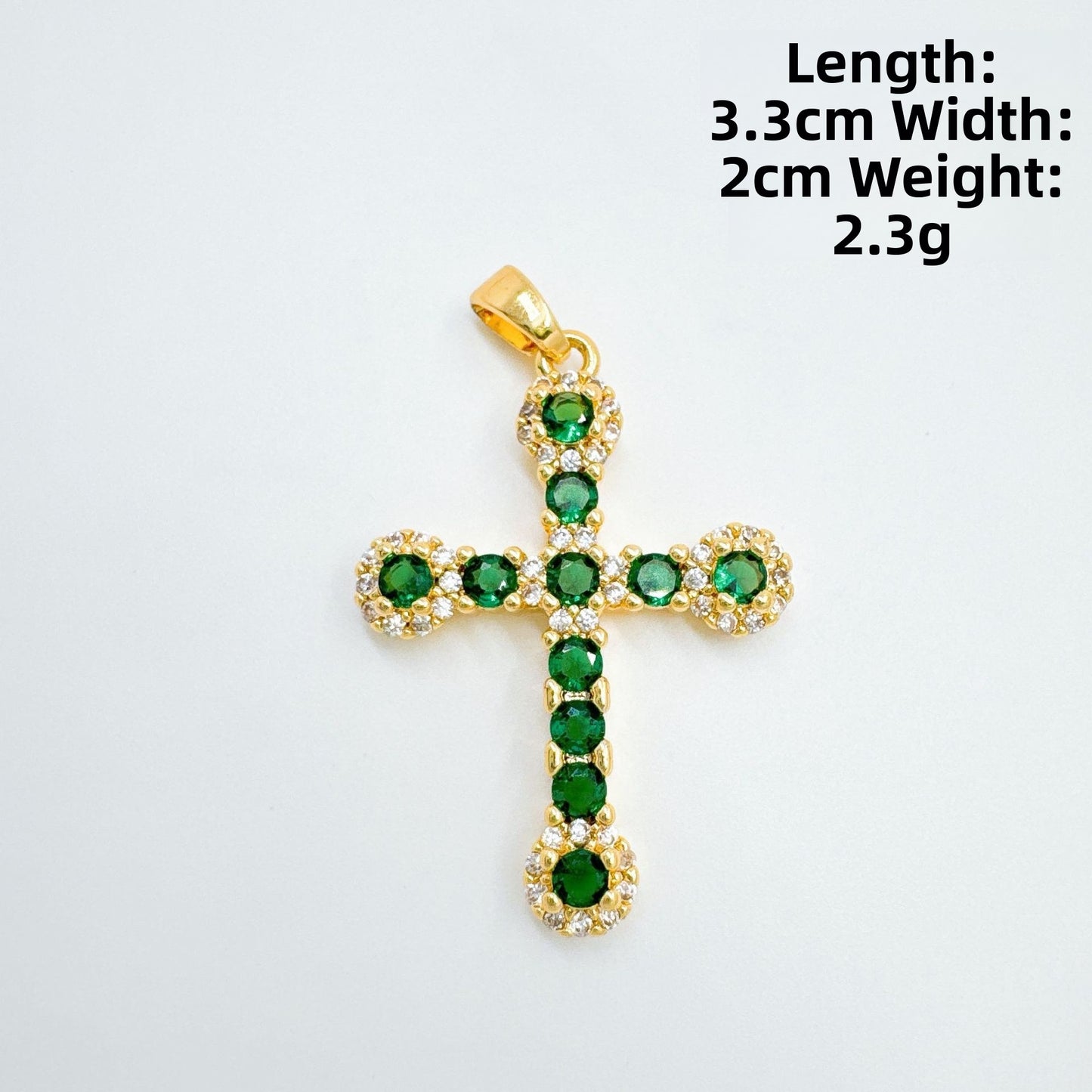 Cross Necklace In Copper With 18K Real Gold Plating Featuring Zircon Inlay