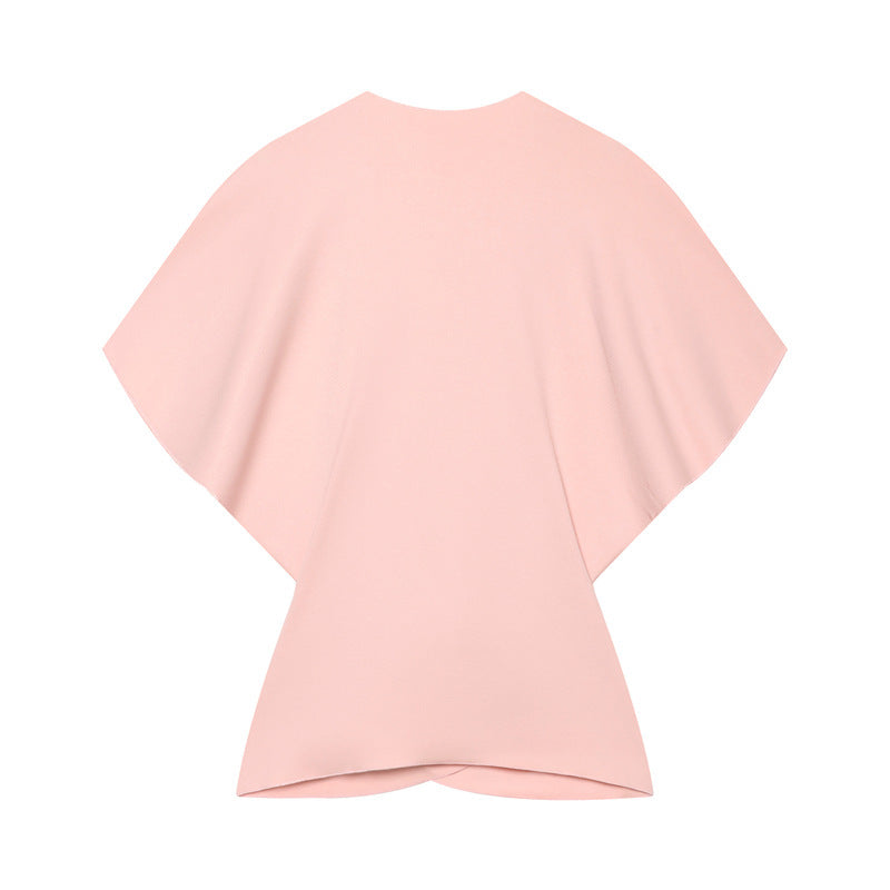 Streetwear Skirt Co-ord Set With Folds, Short Sleeve Polyester, 2 Pieces Set For Spring
