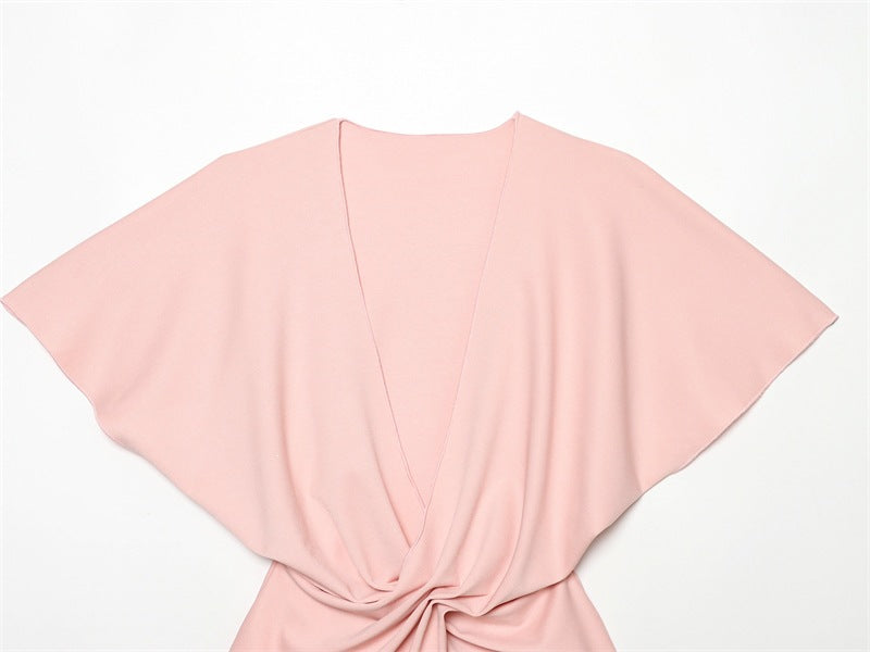 Streetwear Skirt Co-ord Set With Folds, Short Sleeve Polyester, 2 Pieces Set For Spring