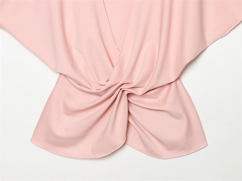 Streetwear Skirt Co-ord Set With Folds, Short Sleeve Polyester, 2 Pieces Set For Spring