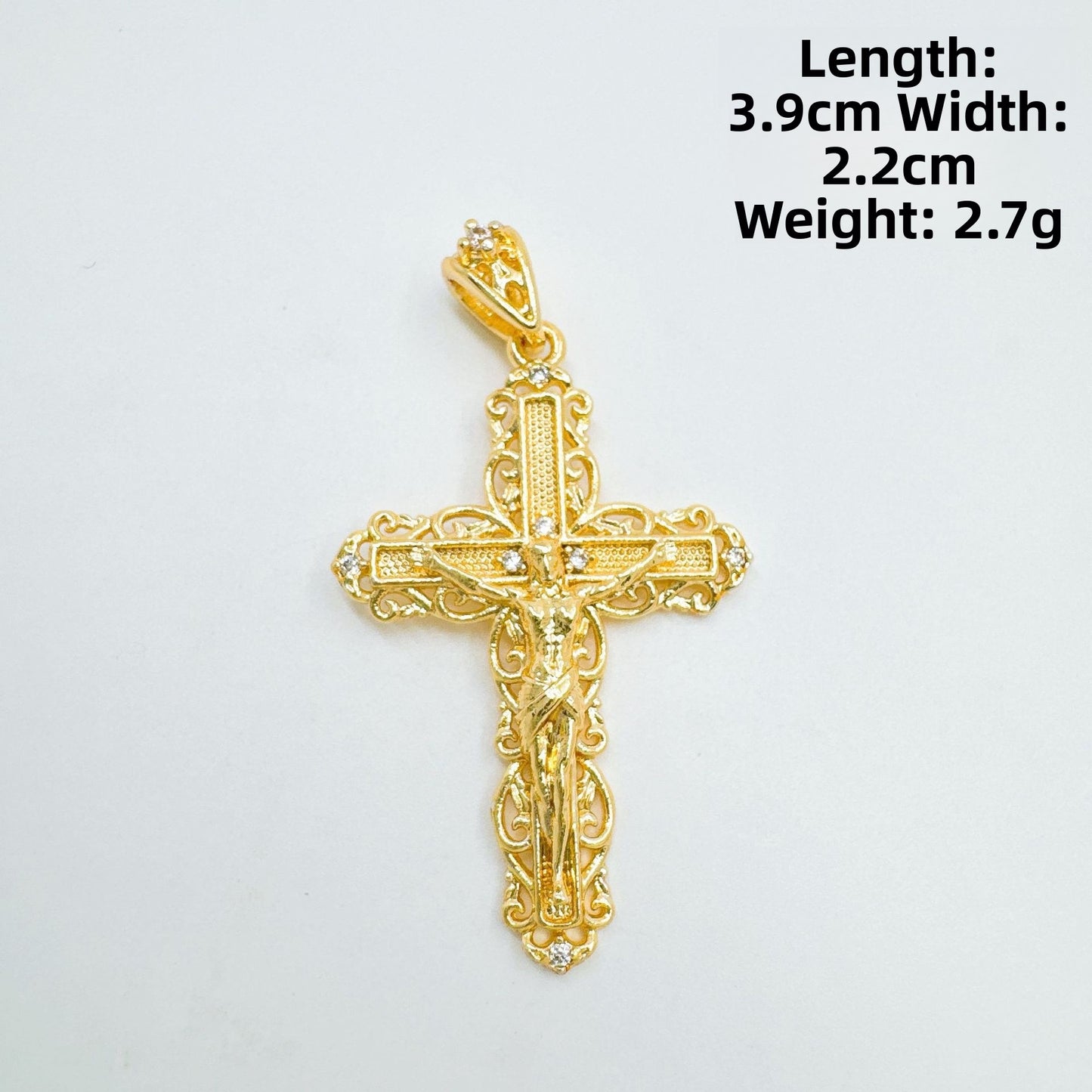 Vintage Style Cross Pendant Necklace For Women With 18K Real Gold Plated Copper Pendant And Cable Chain