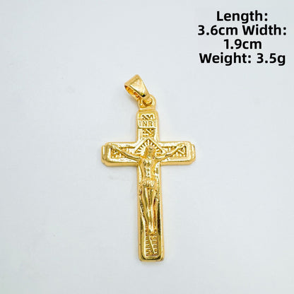 Vintage Style Cross Pendant Necklace For Women With 18K Real Gold Plated Copper Pendant And Cable Chain