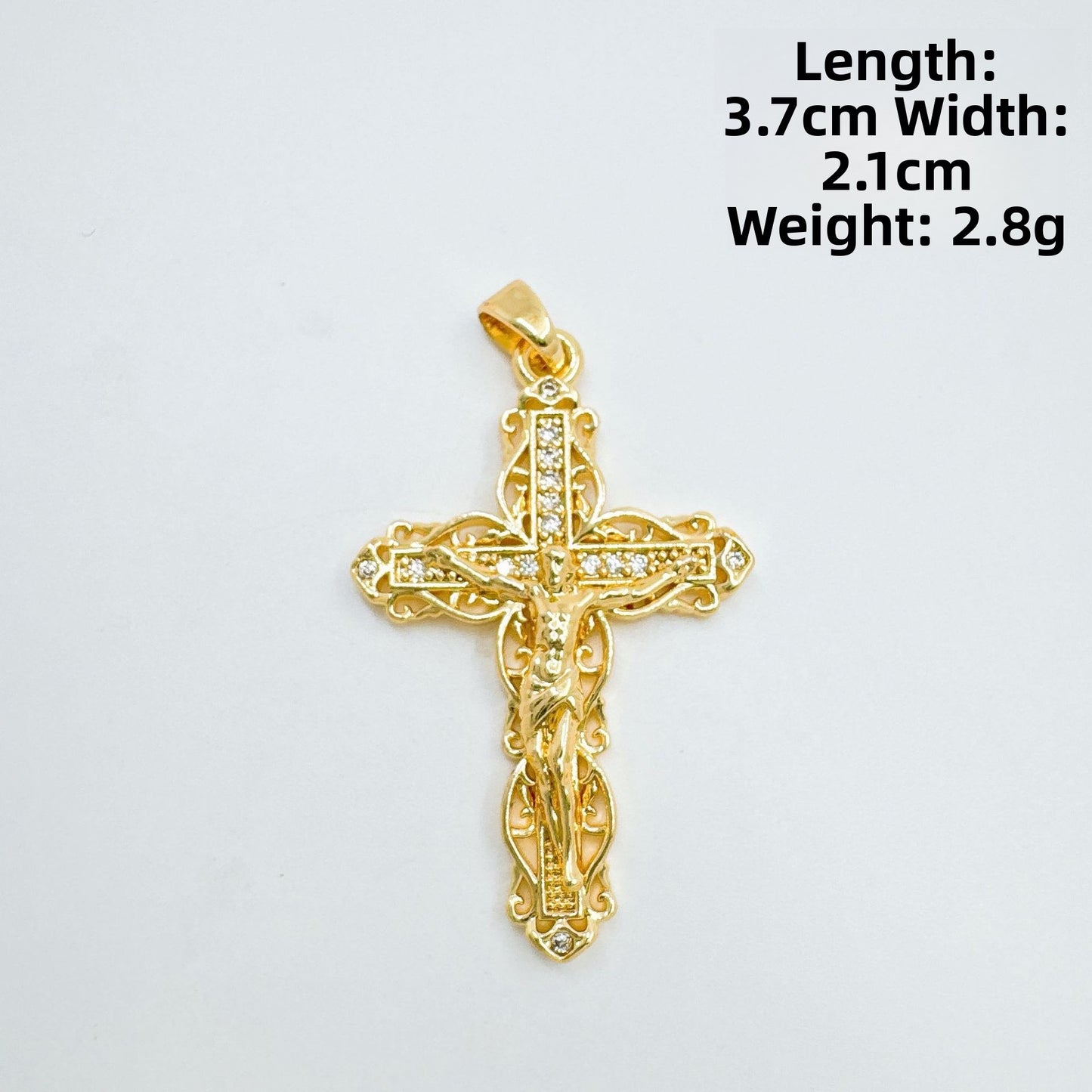 Vintage Style Cross Pendant Necklace For Women With 18K Real Gold Plated Copper Pendant And Cable Chain