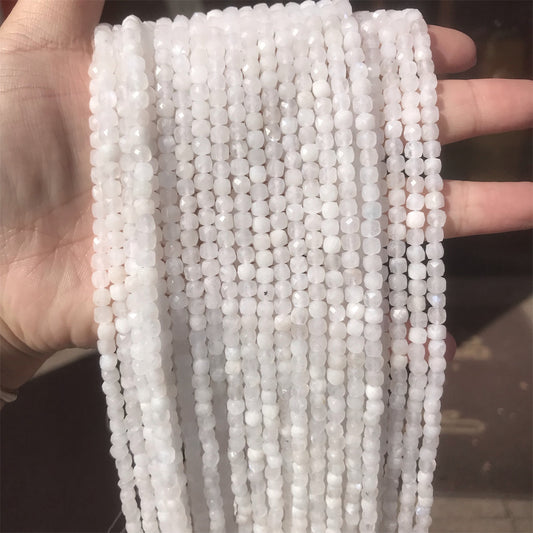 Faceted Printed Natural Stone Beads, 1 Strand, Ideal For Jewelry Making Using Cotton Or Fishing Line