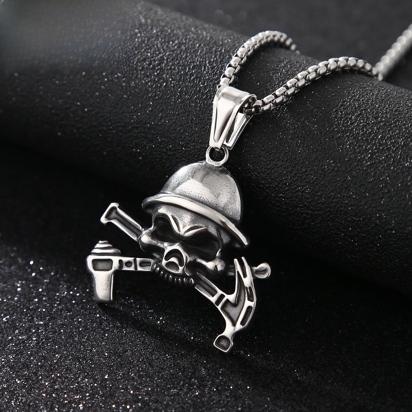 Cartoon Style Metal Pendant With Polished Finish In Steel Color, Designed For Men's Jewelry