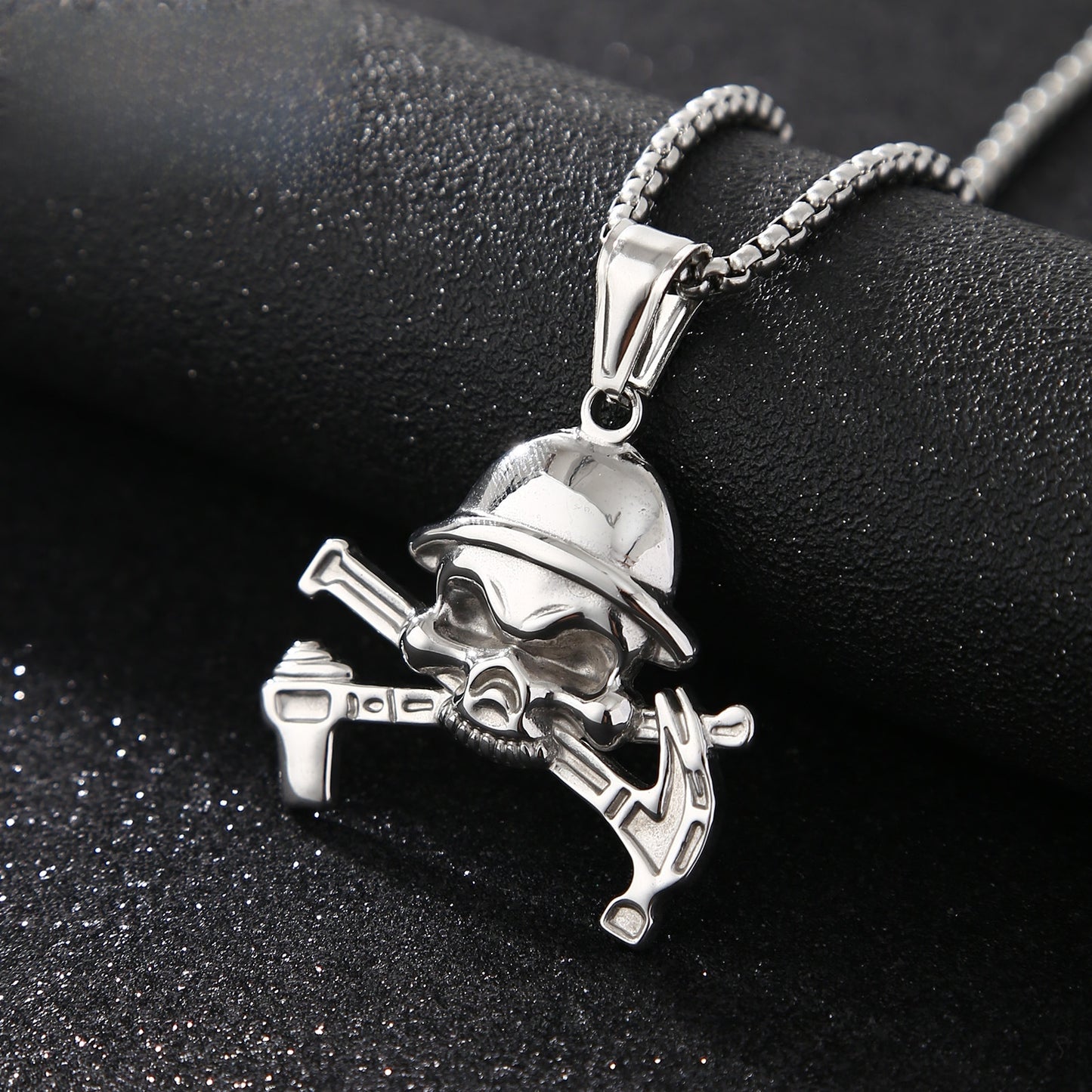Cartoon Style Metal Pendant With Polished Finish In Steel Color, Designed For Men's Jewelry