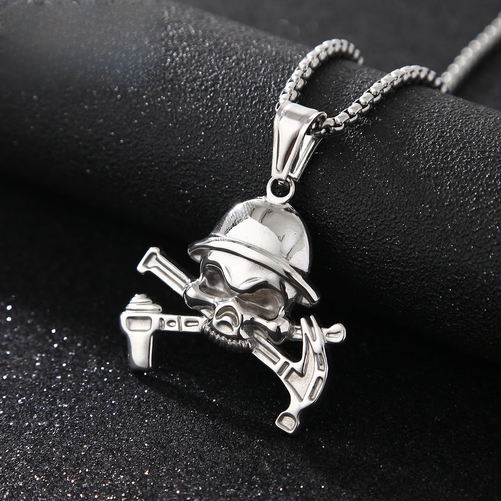 Cartoon Style Metal Pendant With Polished Finish In Steel Color, Designed For Men's Jewelry