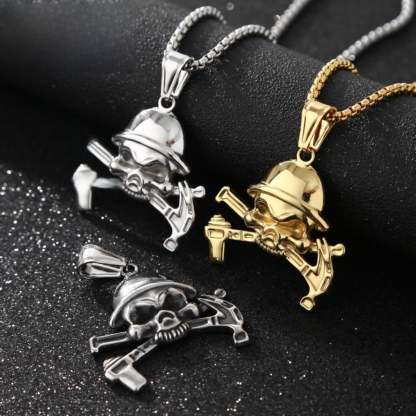 Cartoon Style Metal Pendant With Polished Finish In Steel Color, Designed For Men's Jewelry