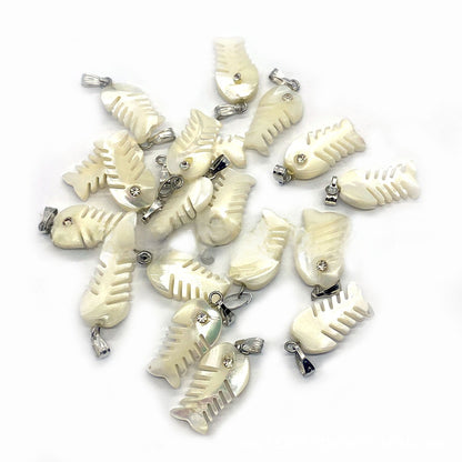 Natural Shell Pendant In Marine Style, Polished For Jewelry Making
